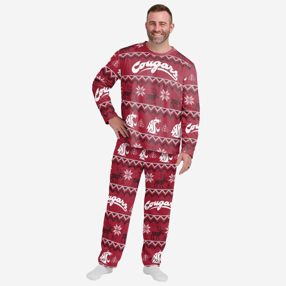 NWT cougars pajama pants set sz Small Christmas mens college Washington state
